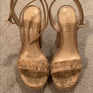 Schutz platform cork sandals. Size 5